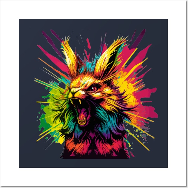 Rabid Rabbit - Roaring with RAGE Wall Art by INLE Designs